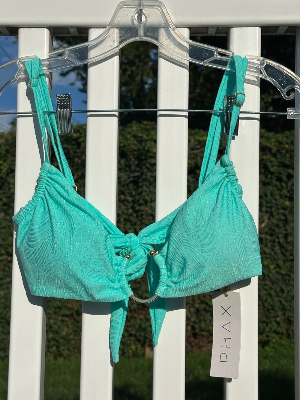PHAX Women’s Textured Bikini Top in Teal